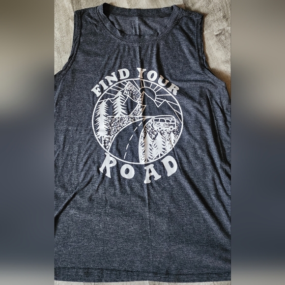 Graphic Tank Tops - Pink and Grey - Picture 5 of 5